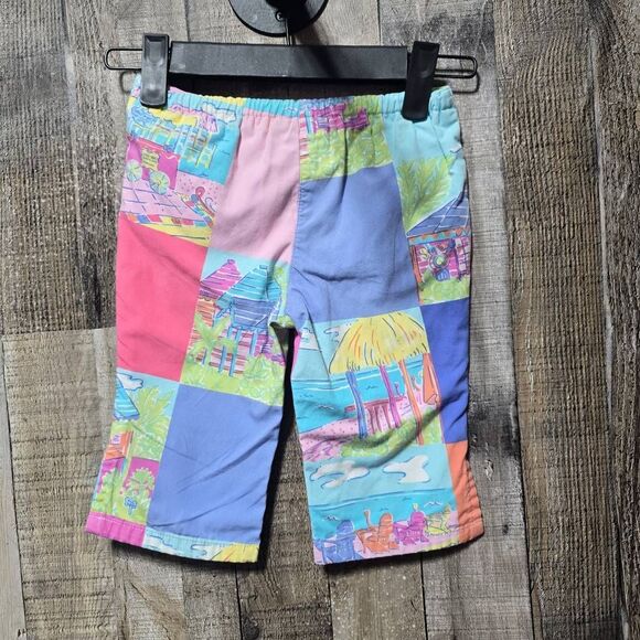 Lilly Pulitzer Vintage White Label Patchwork Girls Pants 2T - Picture 2 of 3